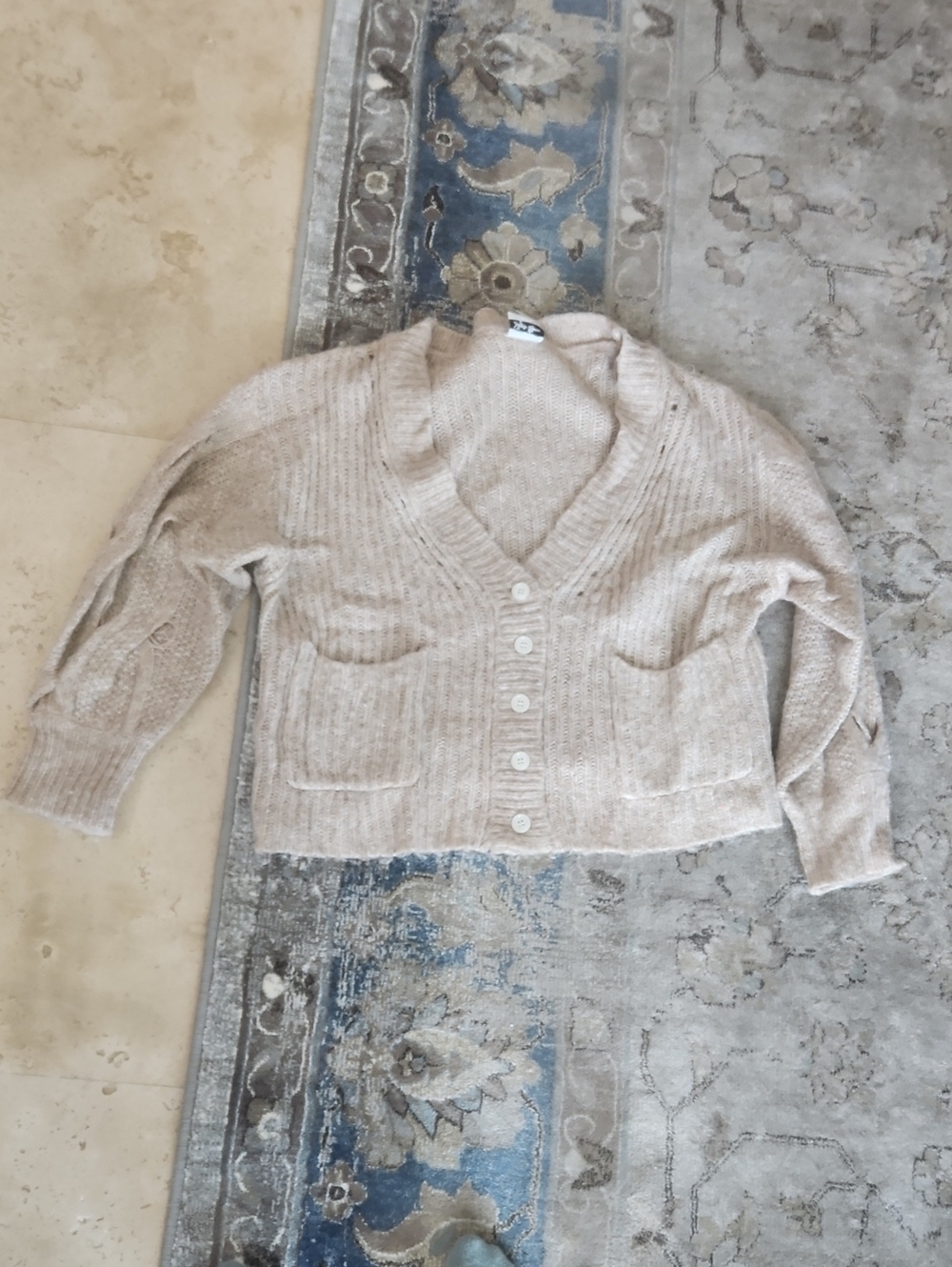 Sky To Moon Cozy V-Neck Button Cardigan Sweater - Cream